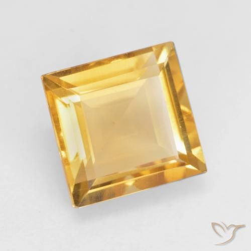 9,17 ctw natürlicher Mittleres Gold Citrin, Quadrat, VVS-VS