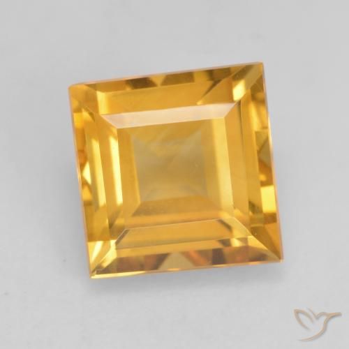 1.74ct Natürlicher Dunkelgolden Citrin, Quadrat, VVS-VS