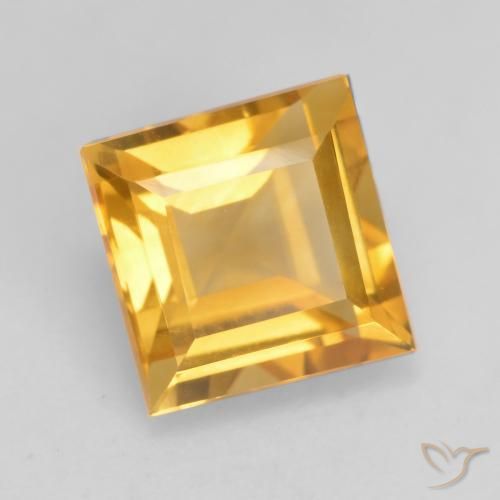 9,17 ctw natürlicher Dunkelgolden Citrin, Quadrat, VVS-VS
