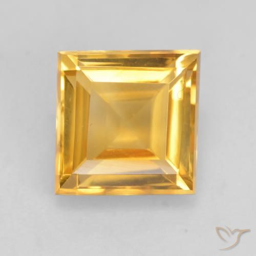 1.76ct Natürlicher gold-orange Citrin, Quadrat, VVS-VS