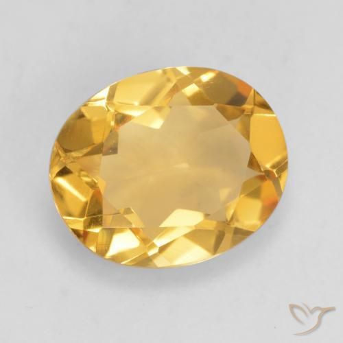 9,17 ctw natürlicher Tiefes Goldorange Citrin, Oval, VVS-VS