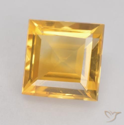 1.64ct Natürlicher Tiefes Goldorange Citrin, Quadrat, VVS-VS