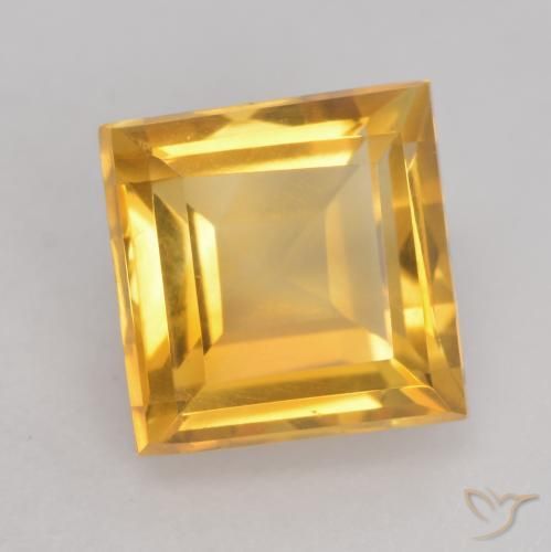9,17 ctw natürlicher Tiefes Goldorange Citrin, Quadrat, VVS-VS