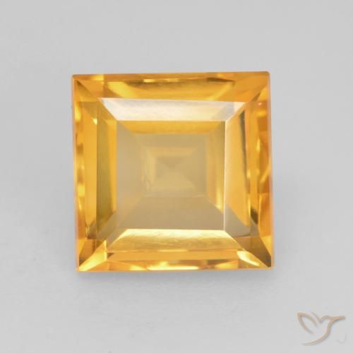 1.84ct Natürlicher Dunkelgolden Citrin, Quadrat, VVS-VS