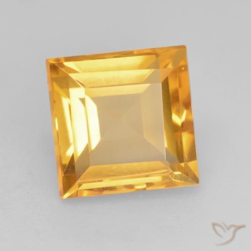 9,17 ctw natürlicher Dunkelgolden Citrin, Quadrat, VVS-VS