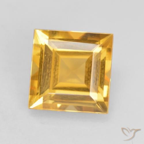 1.73ct Natürlicher Dunkelgolden Citrin, Quadrat, VVS-VS