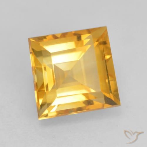 9,17 ctw natürlicher Helles Gold Citrin, Quadrat, VVS-VS