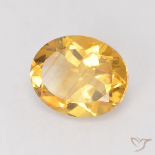 9,17 ctw natürlicher Tiefes Goldorange Citrin, Oval, VVS-VS