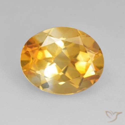 3.09ct Natürlicher Tiefes Goldorange Citrin, Oval, VVS-VS