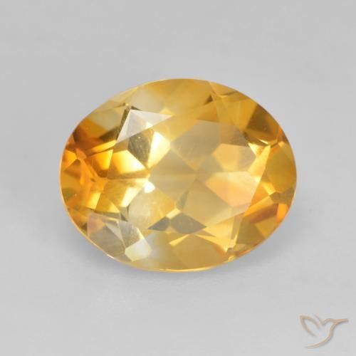 9,17 ctw natürlicher Tiefes Goldorange Citrin, Oval, VVS-VS