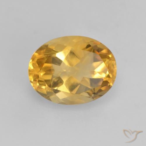 9,17 ctw natürlicher Tiefes Goldorange Citrin, Oval, VVS-VS
