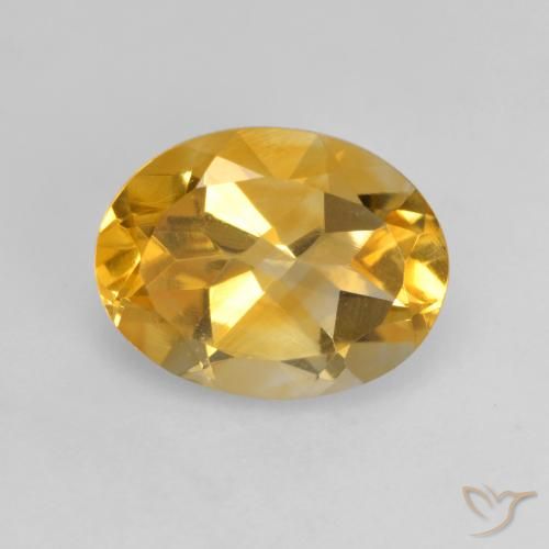 1.61ct Natürlicher Tiefes Goldorange Citrin, Oval, VVS-VS