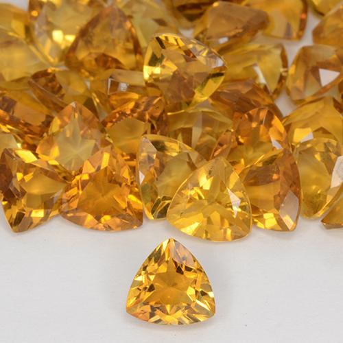 1.23 ct natürliche Dunkelorange-Gold Citrin-Edelsteine, Trillion, VVS-VS