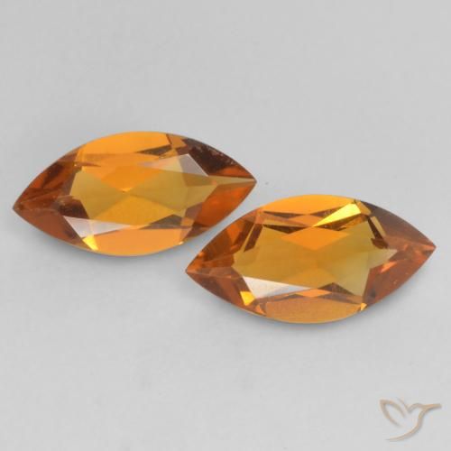 0.89ctw Natürlicher Mittelorange Citrin, Marquise, VVS-VS