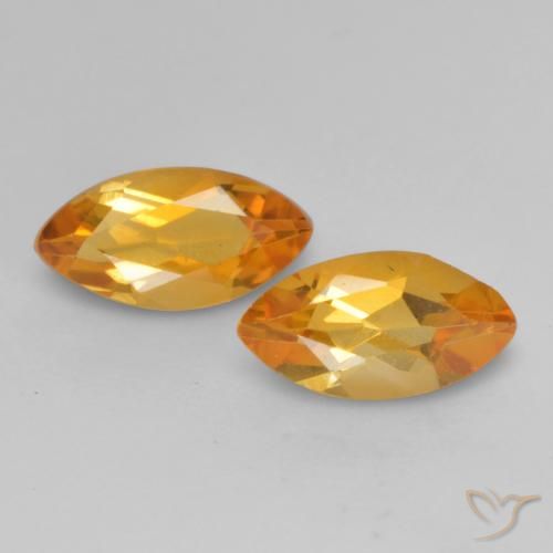 0.95ctw Natürlicher Mittelorange Citrin, Marquise, VVS-VS