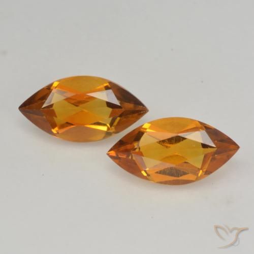 0.97ctw Natürlicher Mittelorange Citrin, Marquise, VVS-VS