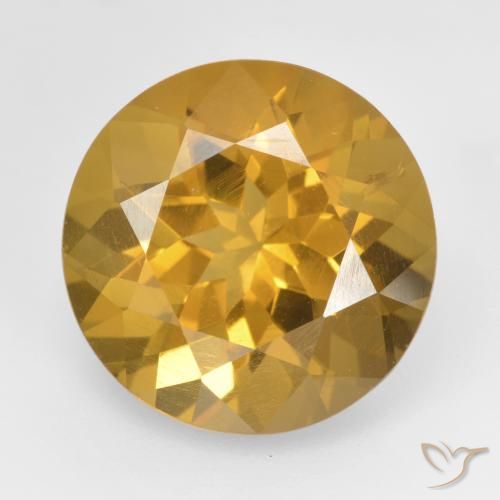 8.60ct Natürlicher gold-orange Citrin, Runden, VVS-VS
