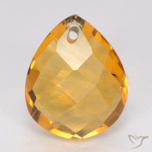 3.84ct Natürlicher Mittel-Helles Orange-Gold Citrin, Birnenform, VVS-VS