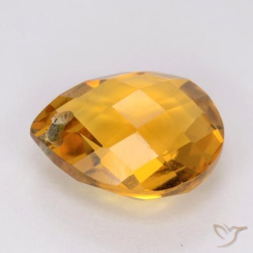 9,17 ctw natürlicher Mittel-Helles Orange-Gold Citrin, Birnenform, VVS-VS