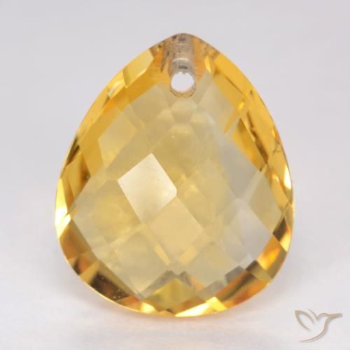3.50ct Natürlicher Mittelgold Citrin, Birnenform, VVS-VS