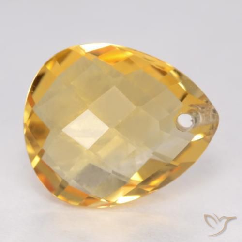 9,17 ctw natürlicher Mittelgold Citrin, Birnenform, VVS-VS