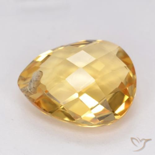 9,17 ctw natürlicher Mittelgold Citrin, Birnenform, VVS-VS