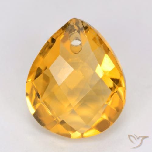 3.76ct Natürlicher Mittel-Helles Orange-Gold Citrin, Birnenform, VVS-VS