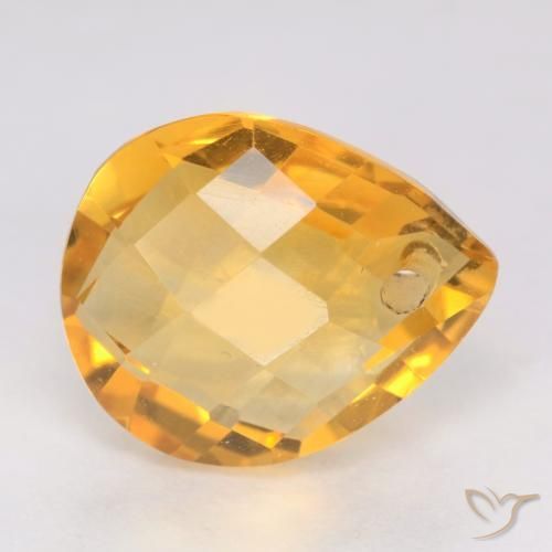 9,17 ctw natürlicher Mittel-Helles Orange-Gold Citrin, Birnenform, VVS-VS