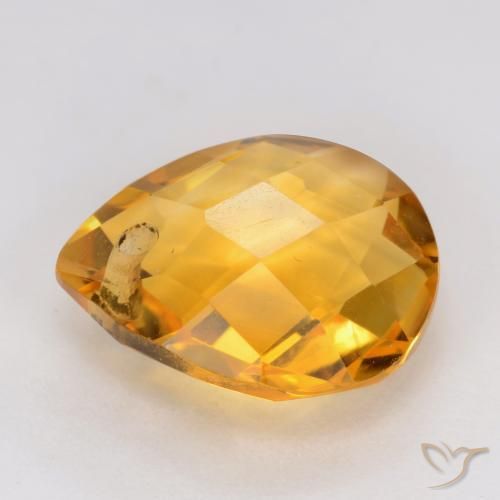 9,17 ctw natürlicher Mittel-Helles Orange-Gold Citrin, Birnenform, VVS-VS