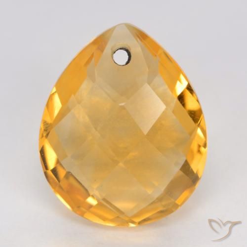 3.72ct Natürlicher Orange-Gold Citrin, Birnenform, VVS-VS