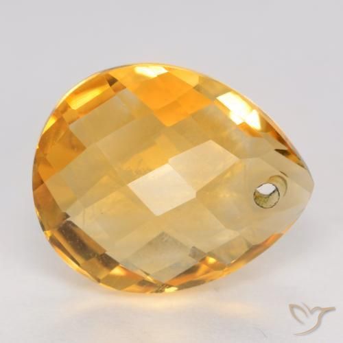 9,17 ctw natürlicher Orange-Gold Citrin, Birnenform, VVS-VS