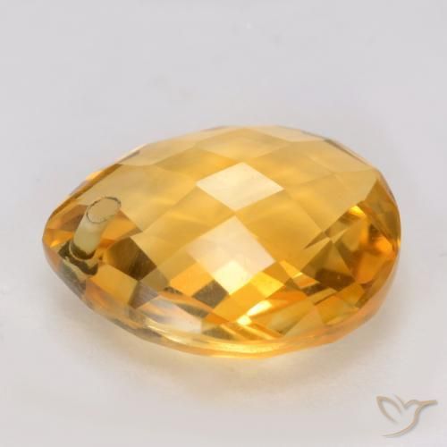 9,17 ctw natürlicher Orange-Gold Citrin, Birnenform, VVS-VS