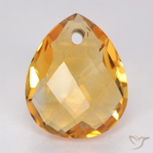 3.46ct Natürlicher Dunkelorange-Gold Citrin, Birnenform, VVS-VS