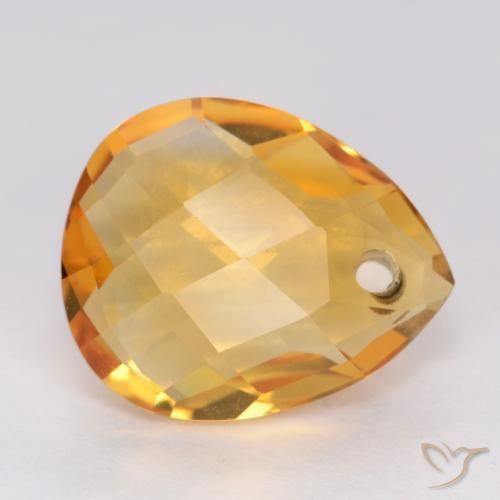 9,17 ctw natürlicher Dunkelorange-Gold Citrin, Birnenform, VVS-VS