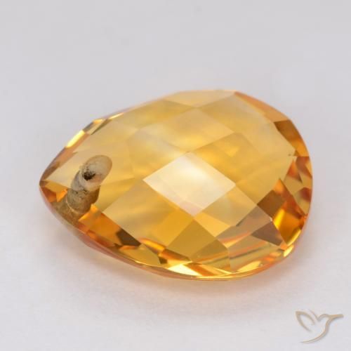 9,17 ctw natürlicher Dunkelorange-Gold Citrin, Birnenform, VVS-VS