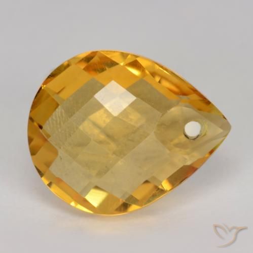 9,17 ctw natürlicher Dunkelgolden Citrin, Birnenform, VVS-VS