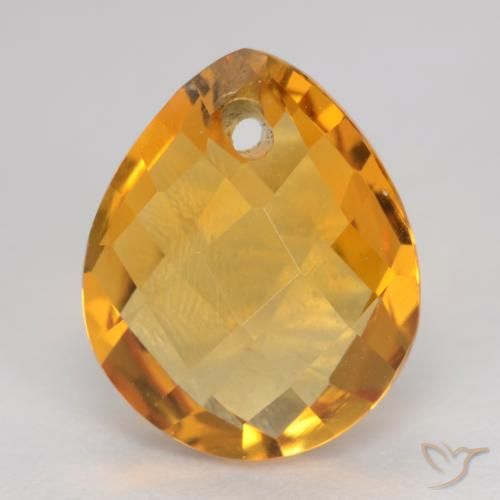 3.67ct Natürlicher Tiefes Orange-Gold Citrin, Birnenform, VVS-VS