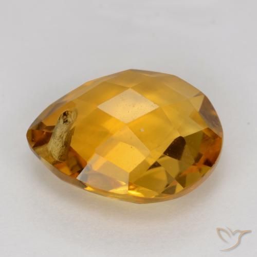 9,17 ctw natürlicher Tiefes Orange-Gold Citrin, Birnenform, VVS-VS