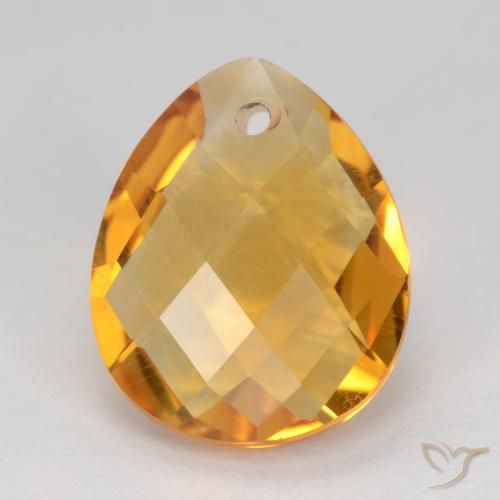 3.38ct Natürlicher Mittelorange Citrin, Birnenform, VVS-VS
