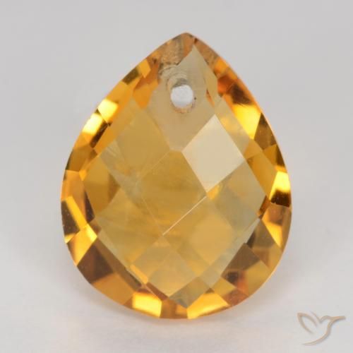 3.37ct Natürlicher Dunkelorange-Gold Citrin, Birnenform, VVS-VS