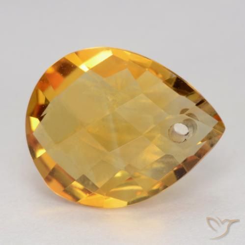 9,17 ctw natürlicher Dunkelorange-Gold Citrin, Birnenform, VVS-VS