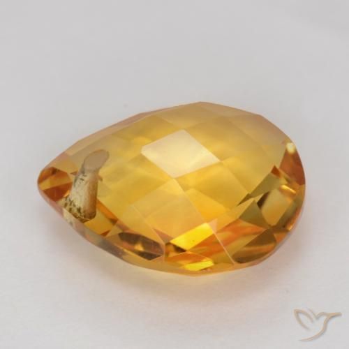 9,17 ctw natürlicher Dunkelorange-Gold Citrin, Birnenform, VVS-VS