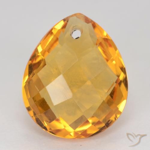 3.86ct Natürlicher Dunkelgolden Citrin, Birnenform, VVS-VS