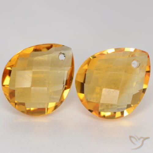 7.39 ct natürliche Tiefes Goldorange Citrin-Edelsteine, Birnenform, VVS-VS