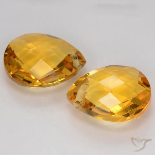 7.39 ct natürliche Tiefes Goldorange Citrin-Edelsteine, Birnenform, VVS-VS