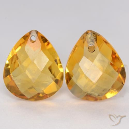 7.21ctw Natürlicher Dunkelgolden Citrin, Birnenform, VVS-VS