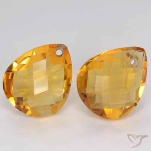7.21 ct natürliche Dunkelgolden Citrin-Edelsteine, Birnenform, VVS-VS