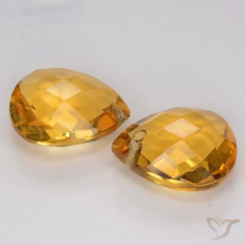 7.21 ct natürliche Dunkelgolden Citrin-Edelsteine, Birnenform, VVS-VS