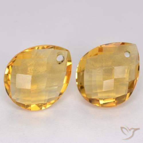 7.32 ct natürliche Tiefes Goldorange Citrin-Edelsteine, Birnenform, VVS-VS