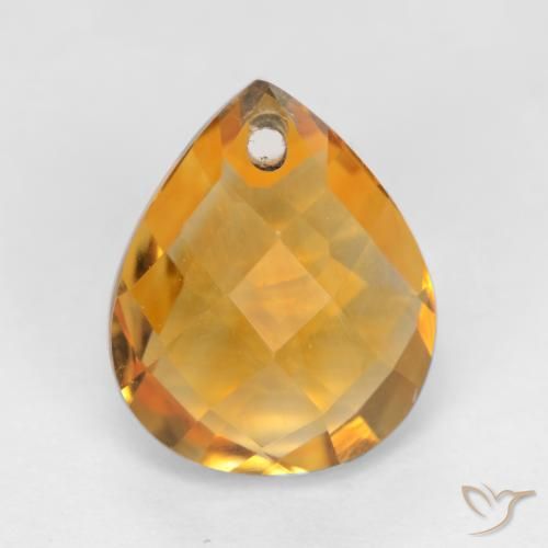 3.89ct Natürlicher Orange-Gold Citrin, Birnenform, VVS-VS